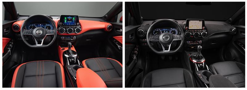 Two of the interior options on the new Juke.